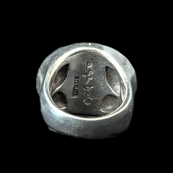 STEPHEN DWECK Rainbow Calsilica 925 Sterling Silver Cocktail Ring Vintage Rare