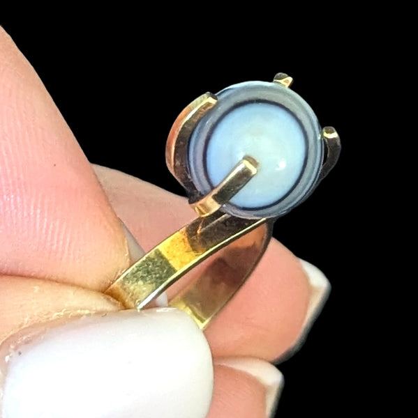 VINTAGE Chameleon 14K Gold Ring 17 Interchangeable Stones Original Box Set Gift