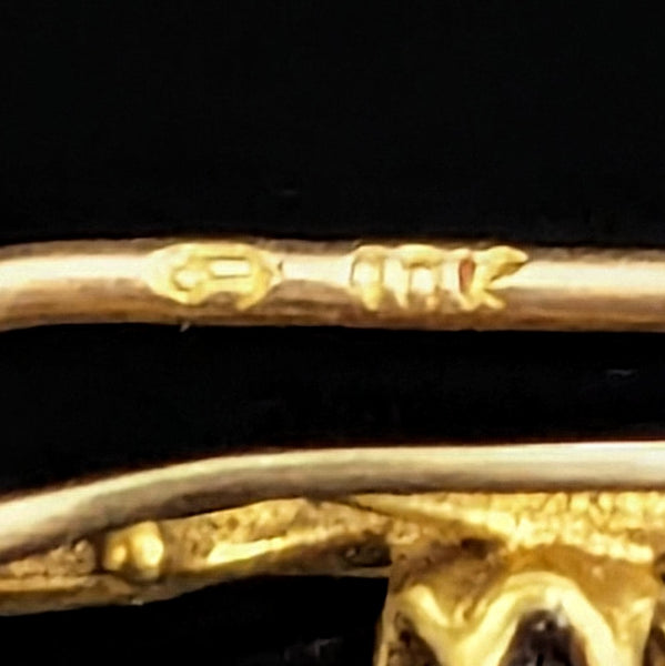 Vintage 10k Yellow Gold Stick Pin Gemstone Lapel Estate Jewelry Antique