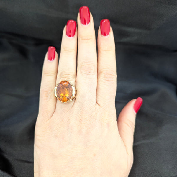 The Silverton - Elephant Motif 12ct Citrine Yellow Gold Cocktail Ring