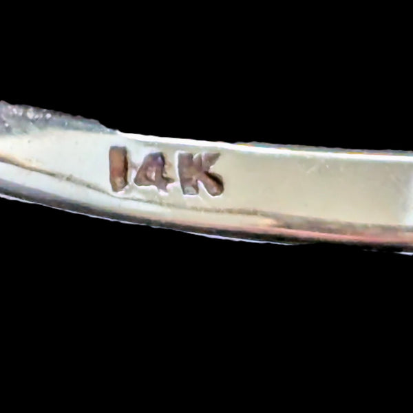 Vintage 14k Gold Ring  hallmark Old European Cut Diamonds Cluster Top Estate Gift