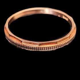 Zanesville - Vintage 14k Rose Gold Wedding Band / Ring Guard