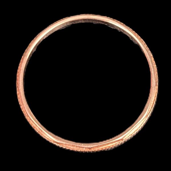 Zanesville - Vintage 14k Rose Gold Wedding Band / Ring Guard