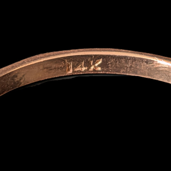 Zanesville - Vintage 14k Rose Gold Wedding Band / Ring Guard