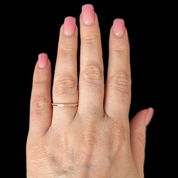 Zanesville - Vintage 14k Rose Gold Wedding Band / Ring Guard