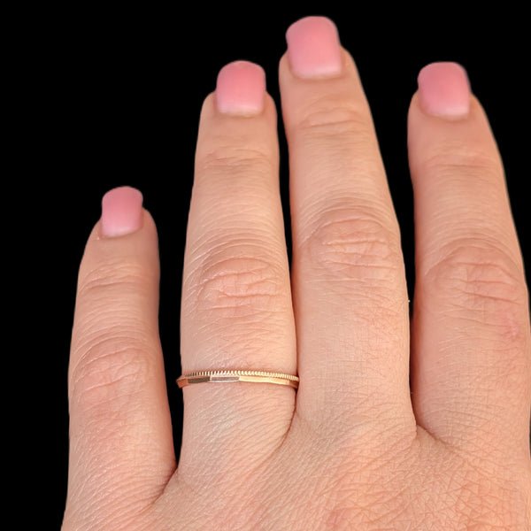 Zanesville - Vintage 14k Rose Gold Wedding Band / Ring Guard