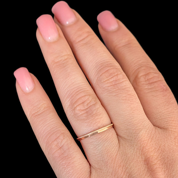 Zanesville - Vintage 14k Rose Gold Wedding Band / Ring Guard