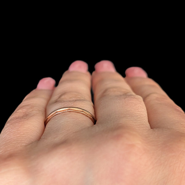 Zanesville - Vintage 14k Rose Gold Wedding Band / Ring Guard