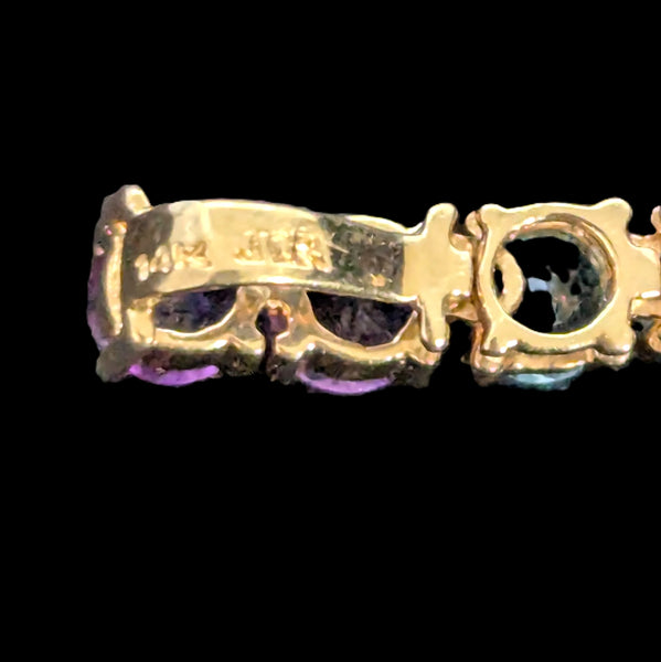 Vintage Articulated Diamonds Rainbow Gemstones 14k Yellow Gold Drop Pendant Gift