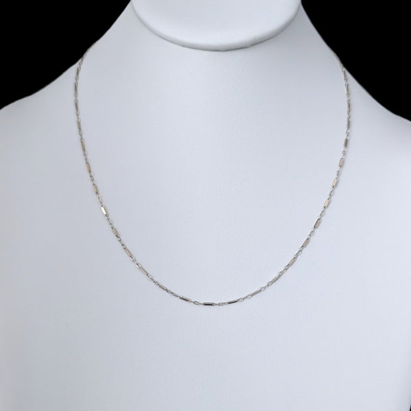 Perugia - Vintage 14k White Gold Bar and Link Chain 18"