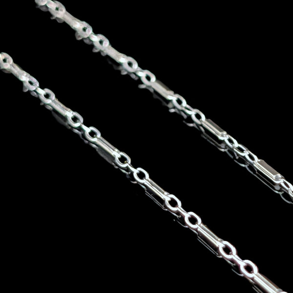 Perugia - Vintage 14k White Gold Bar and Link Chain 18"