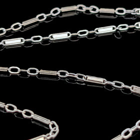 Perugia - Vintage 14k White Gold Bar and Link Chain 18"