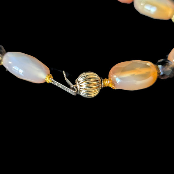 Vintage 14k Yellow Gold Large Flower Carnelian Carving Bracelet Retro Estate 