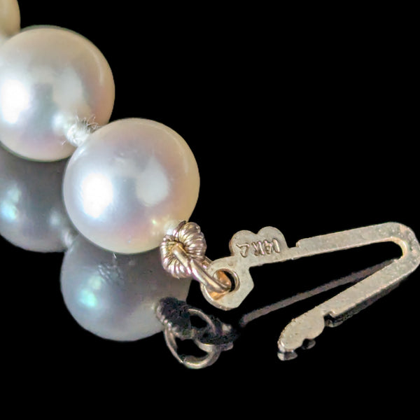 Vintage Classic Pearls 14k Yellow Gold Necklace Estate Retro Gift 19"