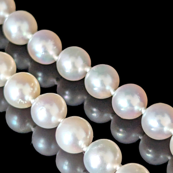 Vintage Classic Pearls 14k Yellow Gold Necklace Estate Retro Gift 19"