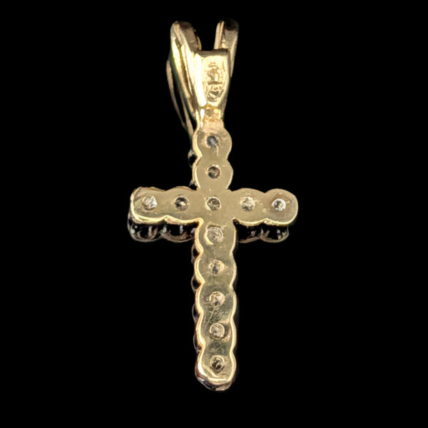 Salerno - Child's Diamond 14k Yellow Gold Cross Pendant