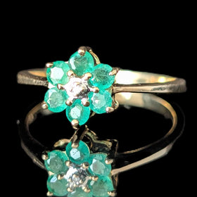 Vintage Natural Diamond 14k White Gold Solitaire Adjustable Necklace Drop Estate Gift