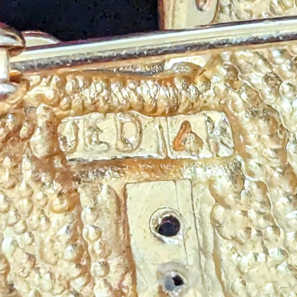 Vintage Diamond Ruby Sapphire 14k Gold Carousel Horse Pendant Brooch Convertible JED maker's mark