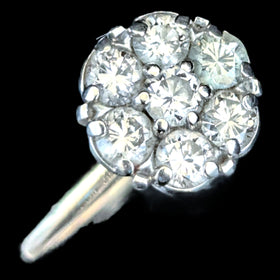 Vintage Diamonds 14k Multi Tone Gold Cluster Ring Estate Retro Gift