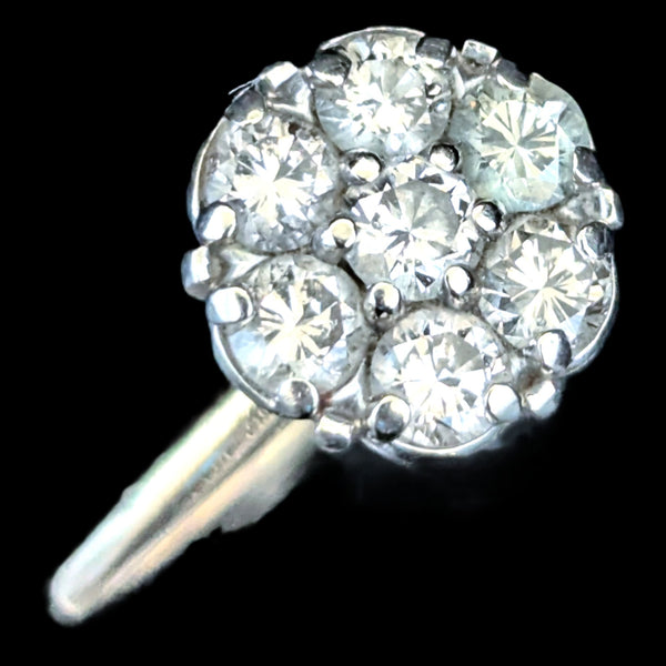 Vintage Diamonds 14k Multi Tone Gold Cluster Ring Estate Retro Gift