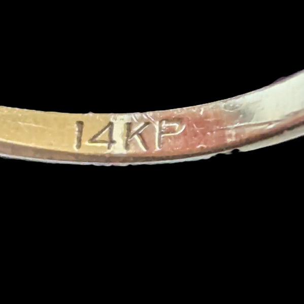 Vintage Diamonds 14k Multi Tone Gold Cluster Ring Estate Retro Gift