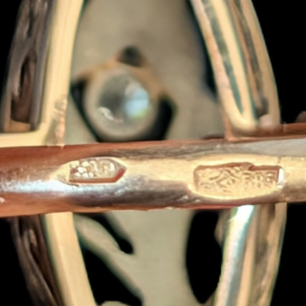 Vintage Diamonds 14k Multi Tone Gold Snowdrop Floral Navette Cocktail Ring Retro Soviet