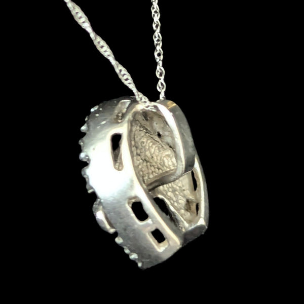 Vintage Diamonds 14k White Gold Horse Shoe Pendant Chain Luck Equestrian Cowboy