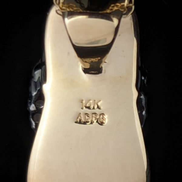 Diamonds 14k Yellow Gold Flip Flop Pendant Chain Estate Travel Beach By ADPG Albert David Pearls & Gems