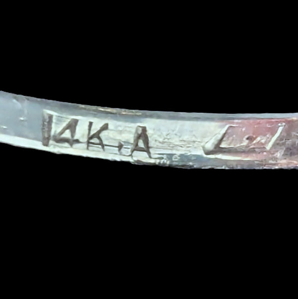 Darien - Vintage Diamonds Gemstones 14k White Gold Navette Cocktail Ring