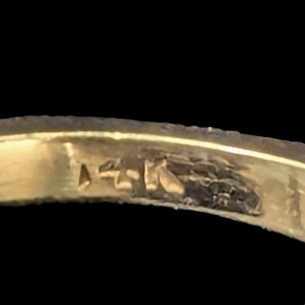 Vintage Diamonds Pearl 14k Yellow Gold Flower Cocktail Ring Retro Estate c.1960s 14k hallmark