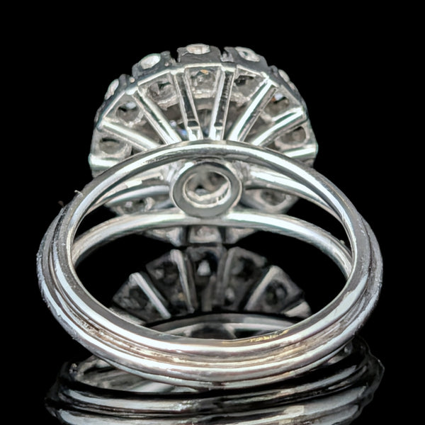 Calais - Vintage Diamonds Platinum Cluster Cocktail Ring