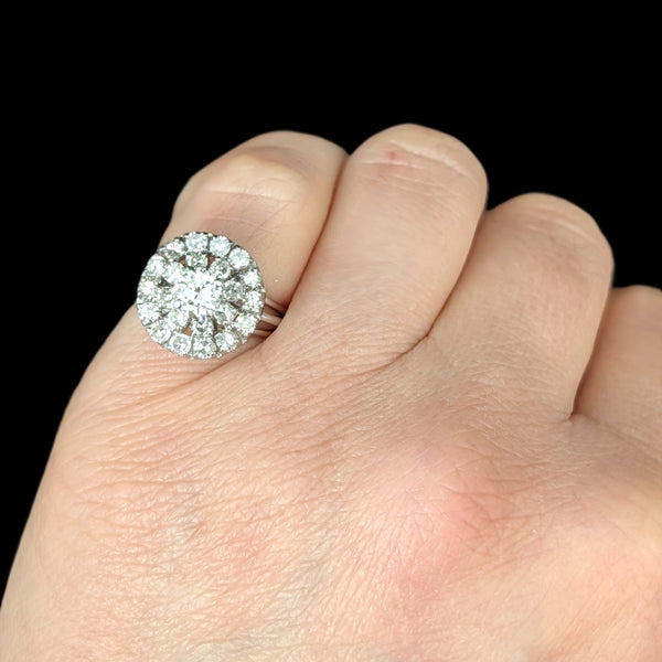 Calais - Vintage Diamonds Platinum Cluster Cocktail Ring