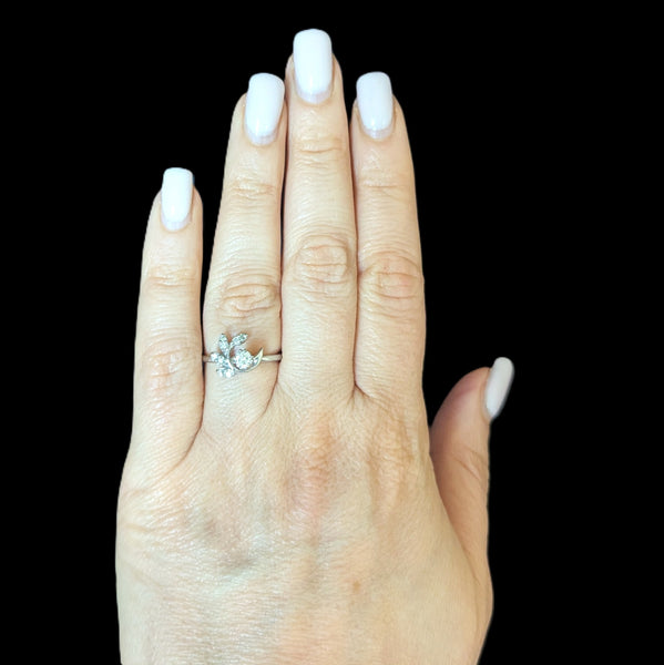 Vintage Diamonds White Gold Ring by KIMBERLY DIAMOND CO Mid Century Retro 1950s 