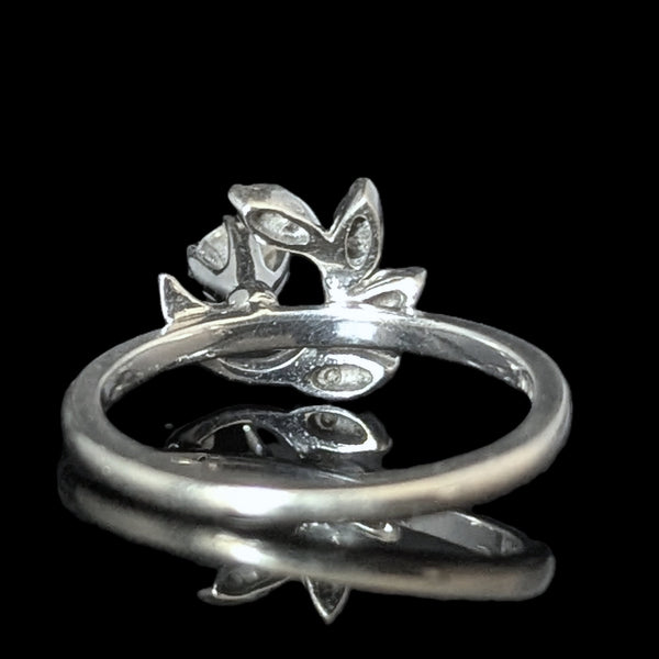 Vintage Diamonds White Gold Ring by KIMBERLY DIAMOND CO Mid Century Retro 1950s 