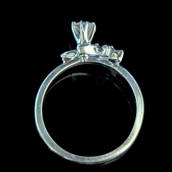 Vintage Diamonds White Gold Ring by KIMBERLY DIAMOND CO Mid Century Retro 1950s 