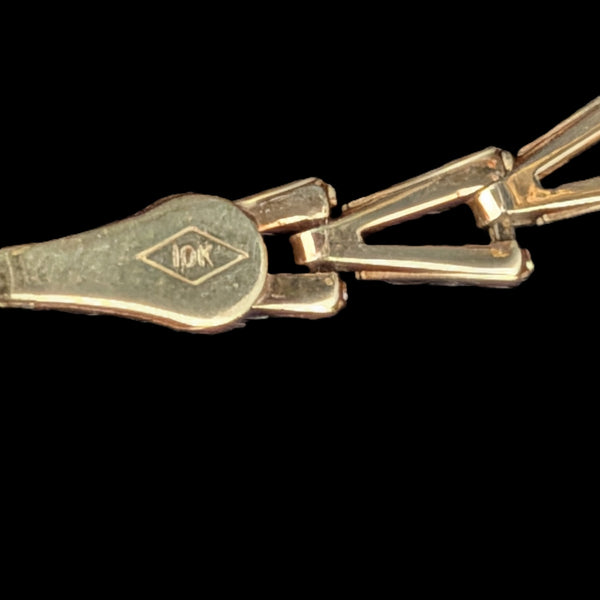 Vintage Emeralds 10k Yellow White Gold Bracelet Estate Jewelry Gift