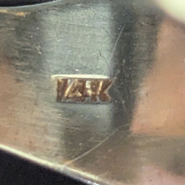 Vintage Jade 14k Yellow White Gold Cocktail Butterfly Ring Huge Dome Boule 11.2g haLLMARK