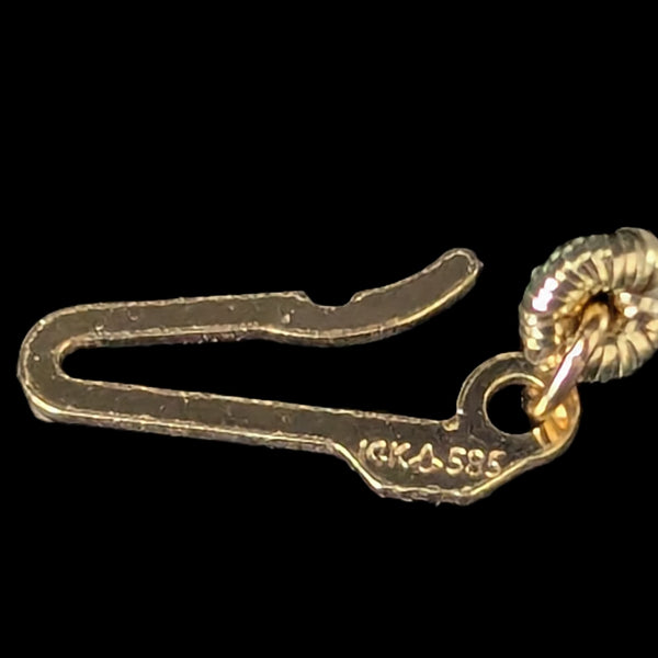 Vintage Jade Pearl 14k Yellow Gold Bracelet Retro Mid Cent Estate Jewelry 7.25"