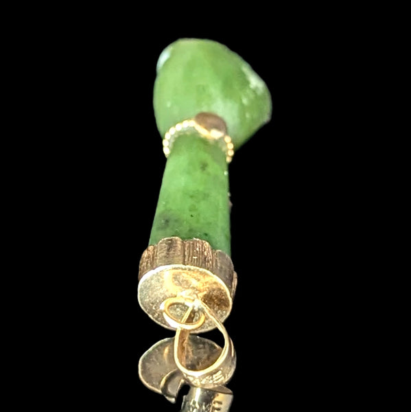 Forres - Vintage Mano Fico Jade 14k Yellow Gold Pendant on Chain