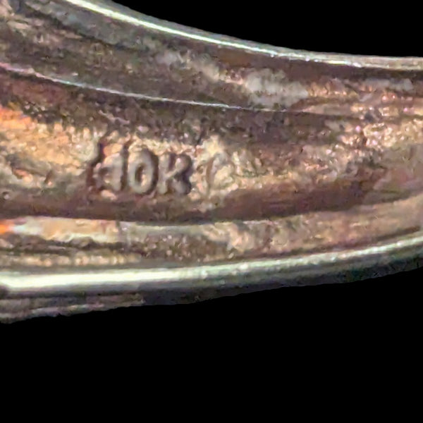 Vintage Marquise Emeralds Baguette Cut Diamonds Cluster Statement Ring Estate hallmark