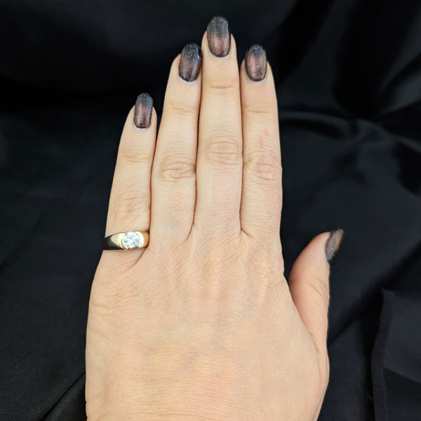 Vintage Natural Diamond 14k Yellow Gold Ring Engagement or Statement Estate Gift