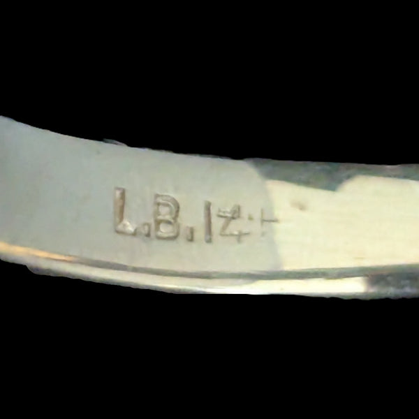 Vintage Old European Cut Diamond 14k Yellow Gold Ring by Lander Bros Engagement maker's mark L.B.