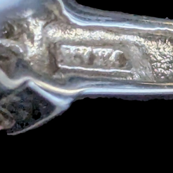 Vintage Oval Cut Sapphire Diamonds 14k White Gold Ring Estate Band Baguette Cut hallmark
