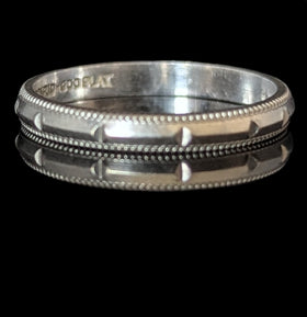 Vintage Platinum Wedding Band Retro Estate Jewelry Anniversary Bridal Gift