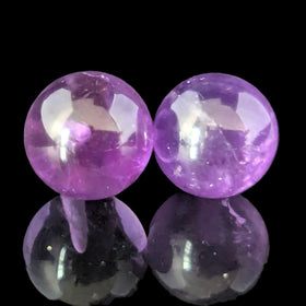 Sedona - Estate Amethyst Spheres 14k Yellow Gold Stud Earrings