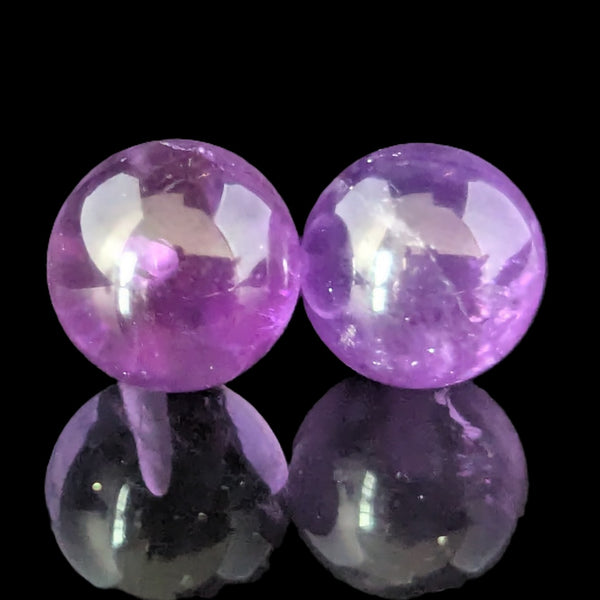 Sedona - Estate Amethyst Spheres 14k Yellow Gold Stud Earrings