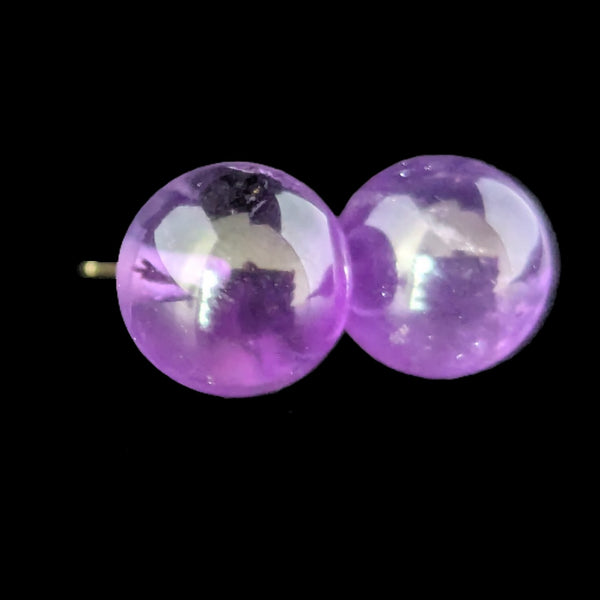 Sedona - Estate Amethyst Spheres 14k Yellow Gold Stud Earrings