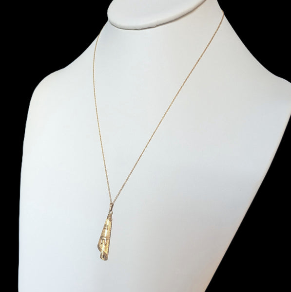 Vintage Star of David Chai Tallit 14k Yellow Gold Pendant Estate Life Judaica