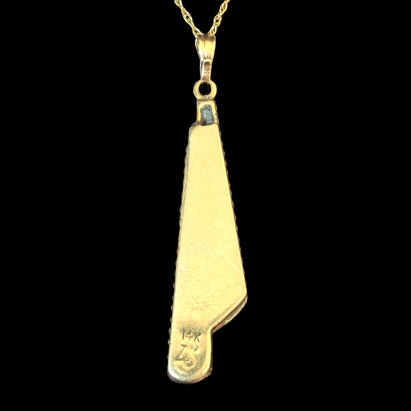 Vintage Star of David Chai Tallit 14k Yellow Gold Pendant Estate Life Judaica
