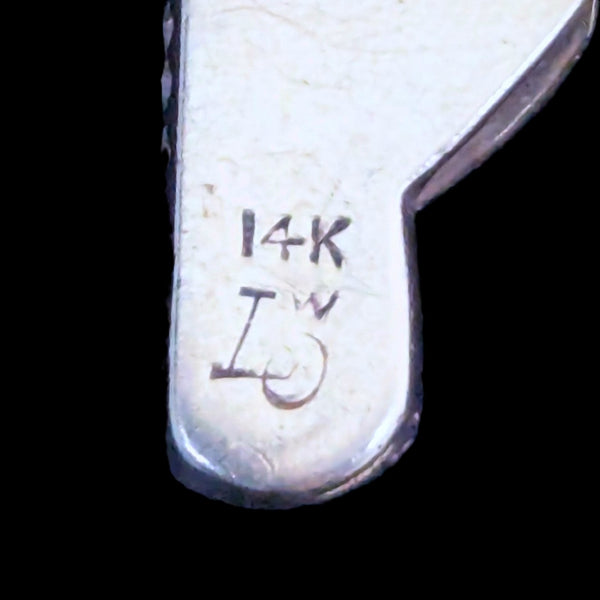 Vintage Star of David Chai Tallit 14k Yellow Gold Pendant Estate Life Judaica hallmark maker's mark